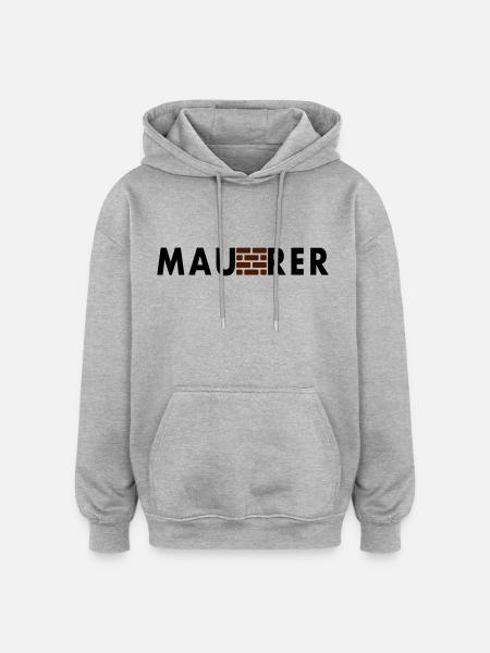 Maurer | Beruf | Geschenkidee | Geschenk - Oversized Unisex Hoodie - Grau meliert