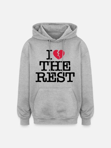 I hate the rest - Oversized Unisex Hoodie - heather grey