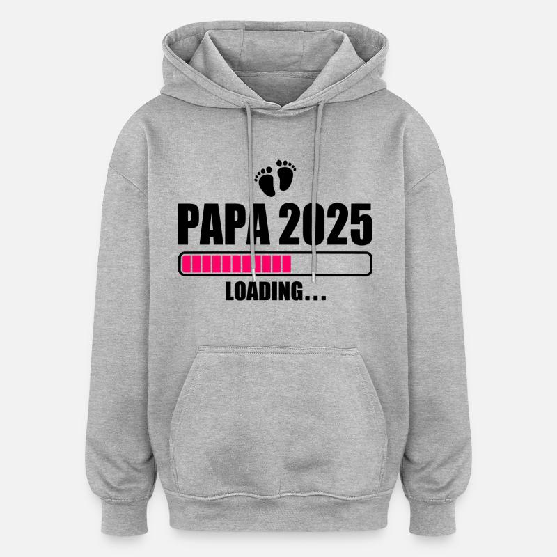 Papa 2025 - Sweat à capuche oversize unisexe - gris chiné