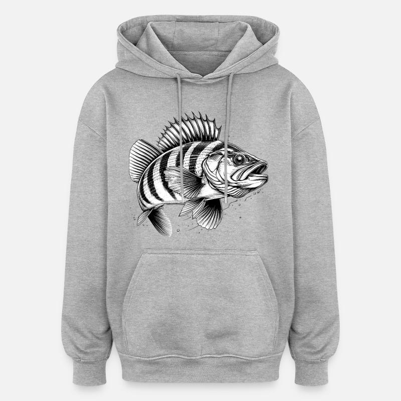 Perche - Sweat à capuche oversize unisexe - gris chiné