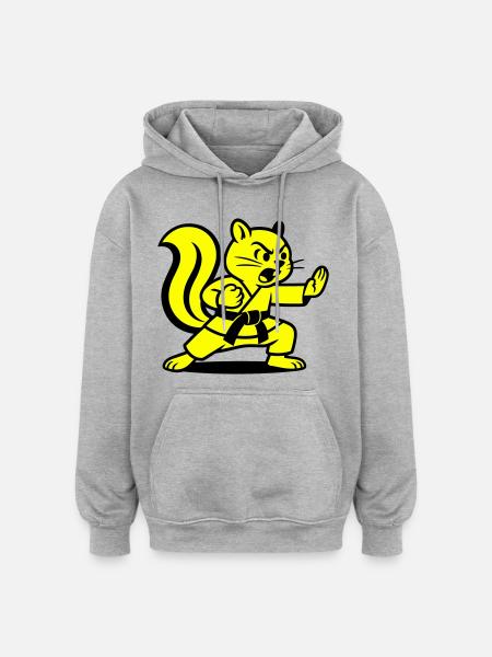 Karate Squirrels! - Oversized Unisex Hoodie - heather grey