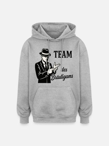 Groom's Team Logo Tee - Oversized Unisex Hoodie - heather grey
