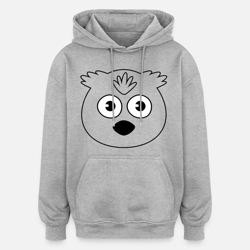 hibou - Sweat à capuche oversize unisexe - gris chiné