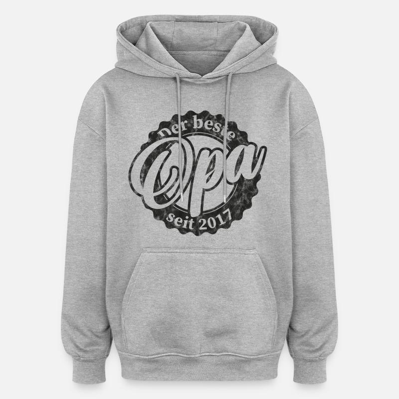 Le meilleur papy depuis 2017 - Sweat à capuche oversize unisexe - gris chiné