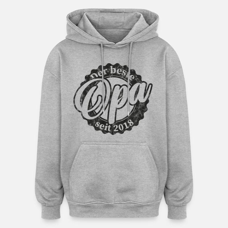 Der Beste Opa seit 2018 - Oversized Unisex Hoodie - Grau meliert