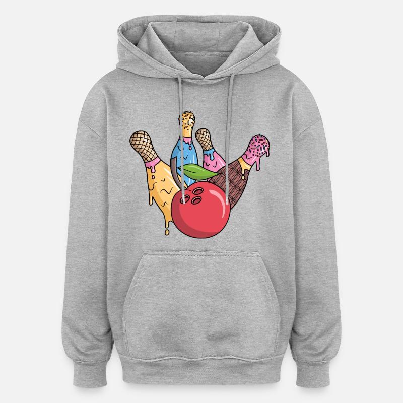 Bowlers Glaces Enfants Garçons Bowling - Sweat à capuche oversize unisexe - gris chiné