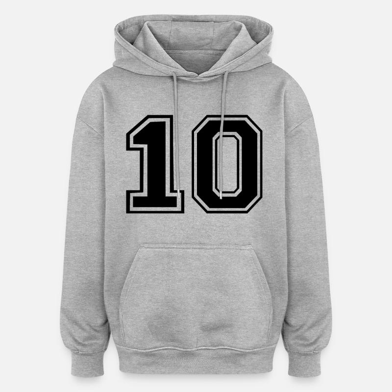 10 - Sweat à capuche oversize unisexe - gris chiné