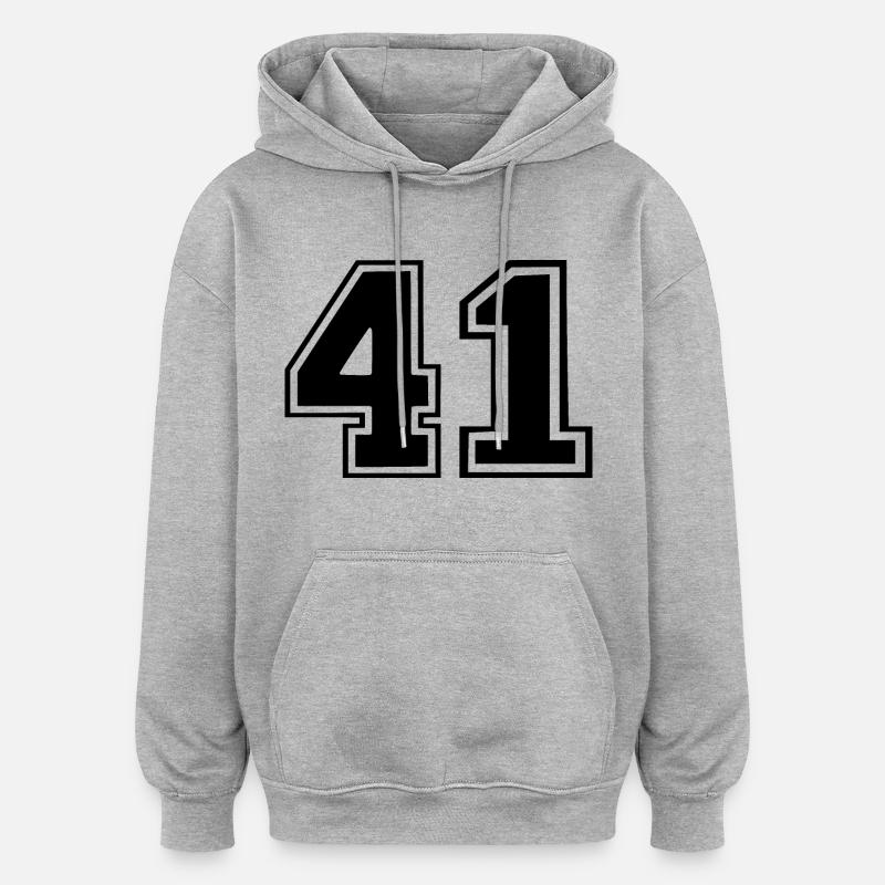 41 - Sweat à capuche oversize unisexe - gris chiné