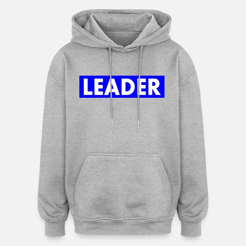 Leader - Sweat à capuche oversize unisexe - gris chiné