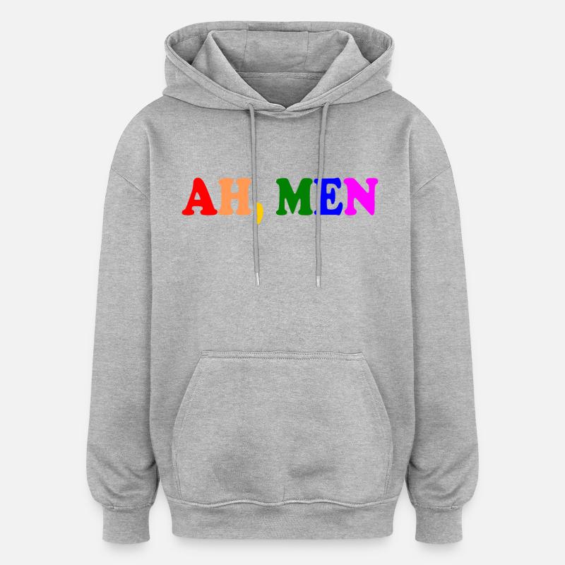 Ah men - Sweat à capuche oversize unisexe - gris chiné