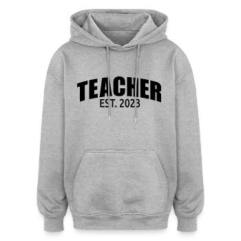 Lehrer Est. 2023 Graduate Education Teacher Geschenk - Oversized Unisex Hoodie - Grau meliert - Vorne - Noah (186cm)