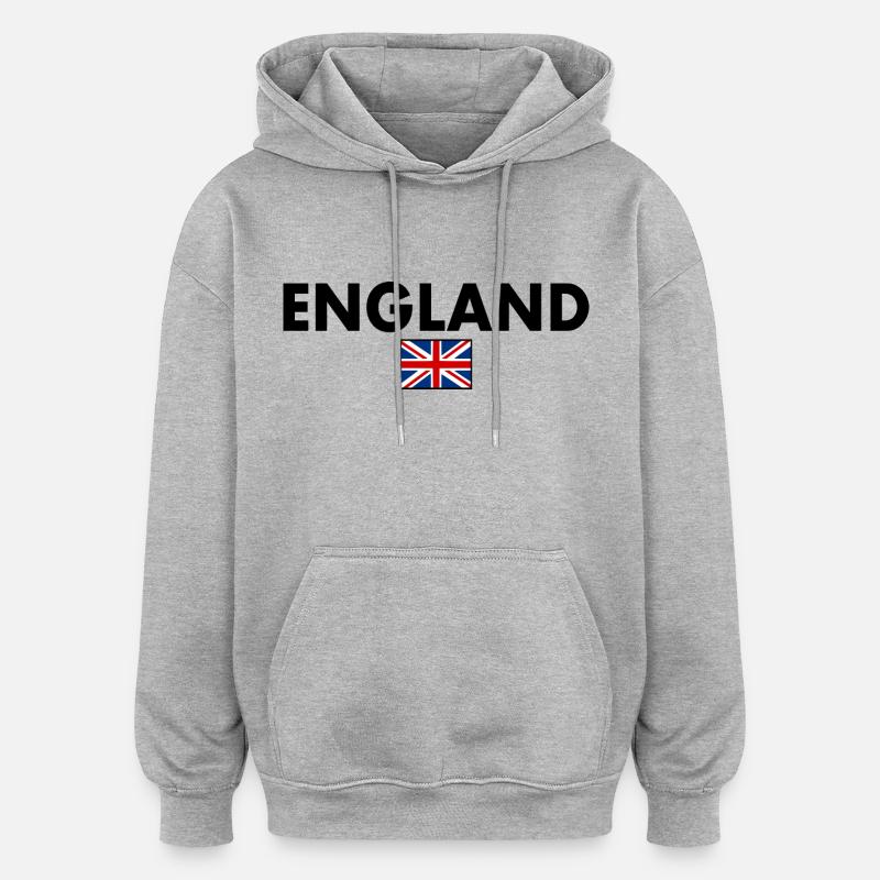angleterre - Sweat à capuche oversize unisexe - gris chiné