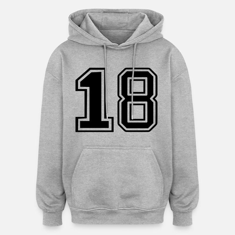 18 - Sweat à capuche oversize unisexe - gris chiné