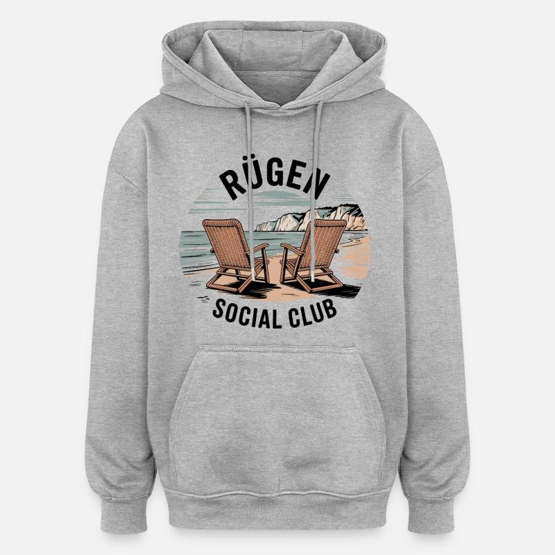 Rügen Urlaub Ostsee Reise Strand - Oversized Unisex Hoodie - Grau meliert
