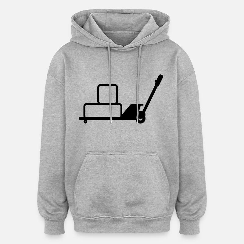Transpalette manuel - Sweat à capuche oversize unisexe - gris chiné
