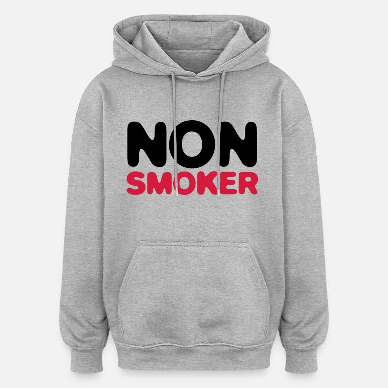 Ich bin Nichtraucher! - Oversized Unisex Hoodie - Grau meliert