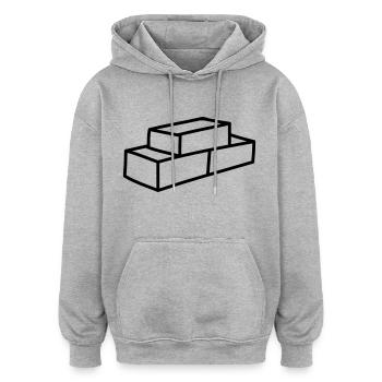 Brick - Oversized Unisex Hoodie - heather grey - Front - Noah (186cm)