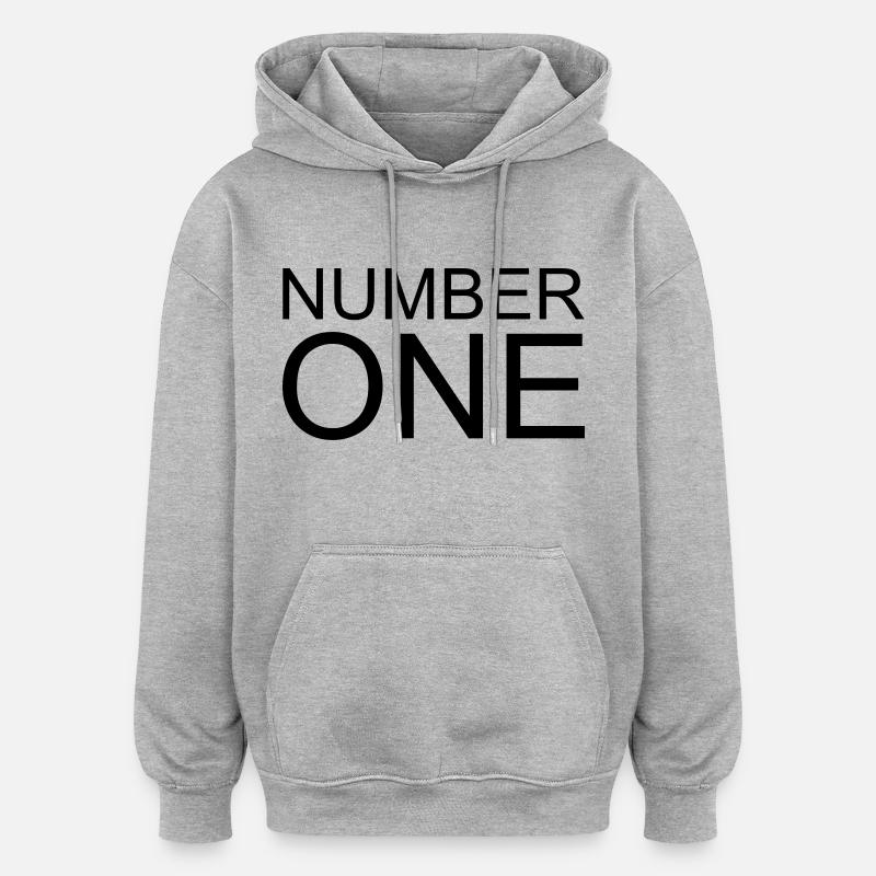 Number One - Sweat à capuche oversize unisexe - gris chiné