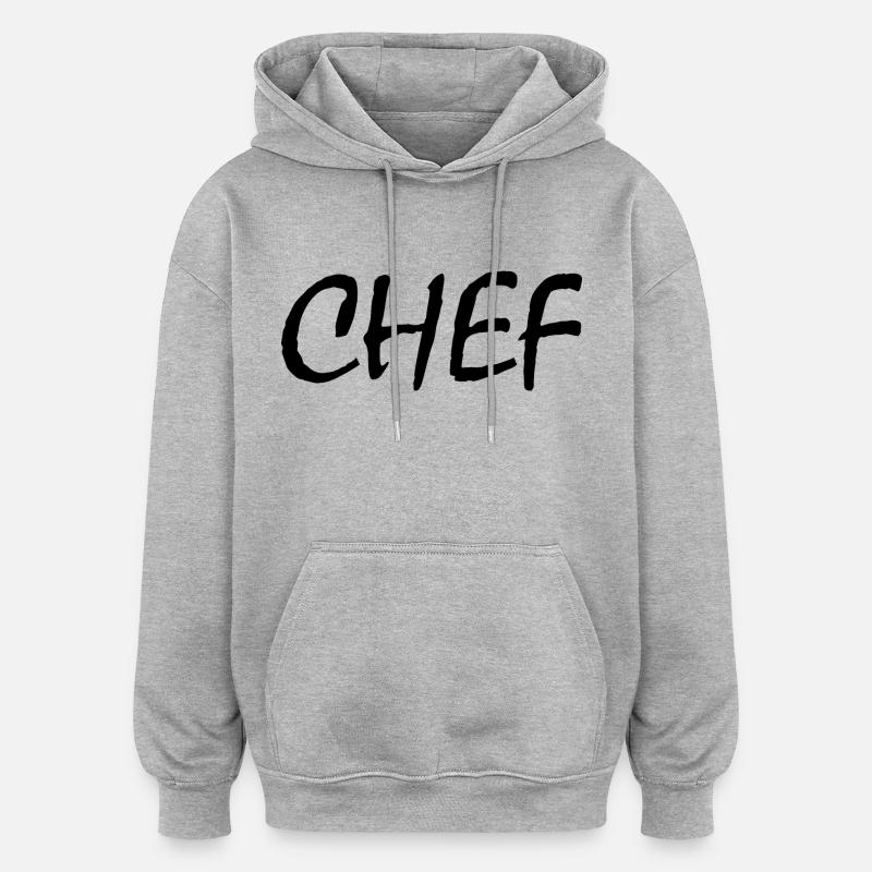 Chef - Sweat à capuche oversize unisexe - gris chiné