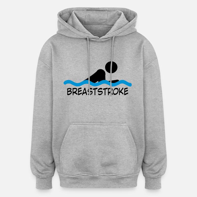 schwimmen - Oversized Unisex Hoodie - Grau meliert