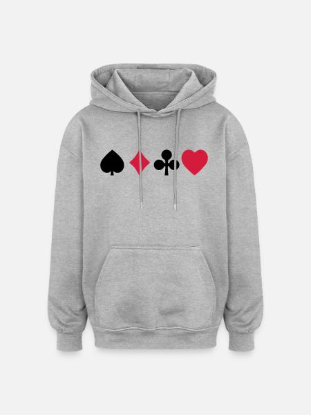 playing cards - Oversized Unisex Hoodie - heather grey