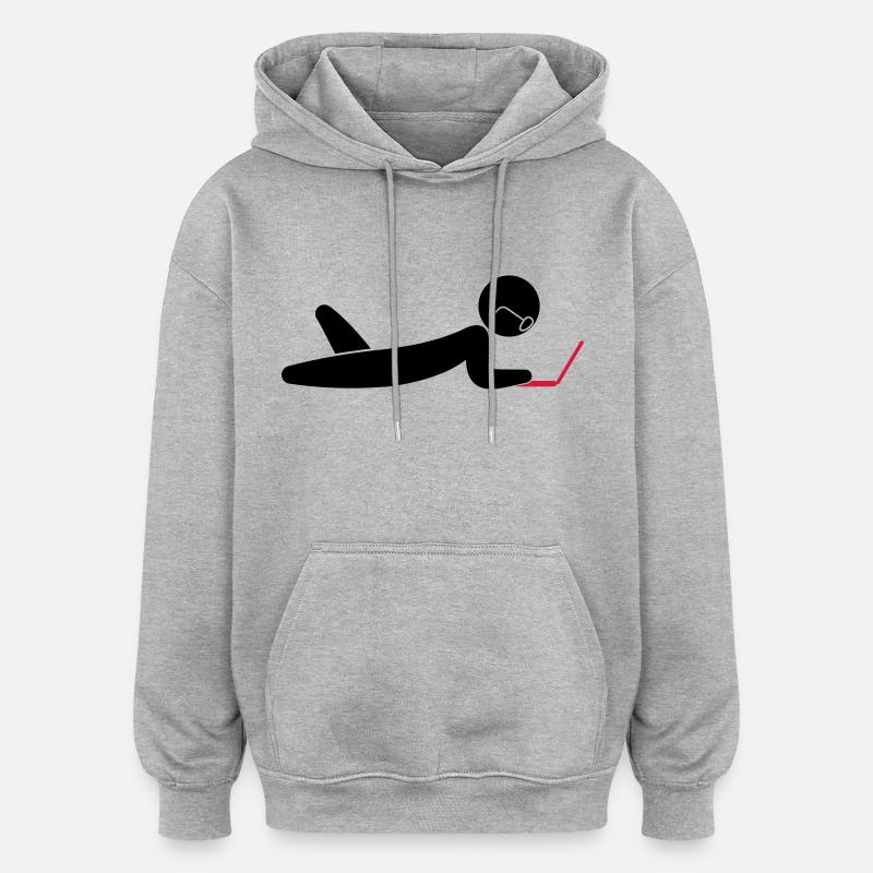 A programmer using a laptop - Oversized Unisex Hoodie - heather grey