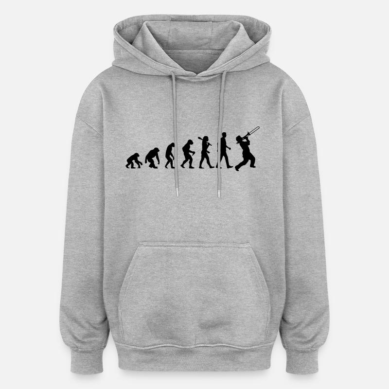 Jazz Evolution - Oversized Unisex Hoodie - Grau meliert