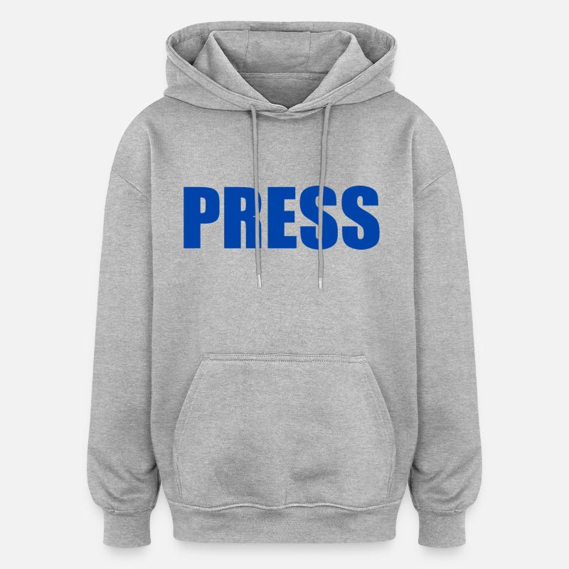 Press - Sweat à capuche oversize unisexe - gris chiné