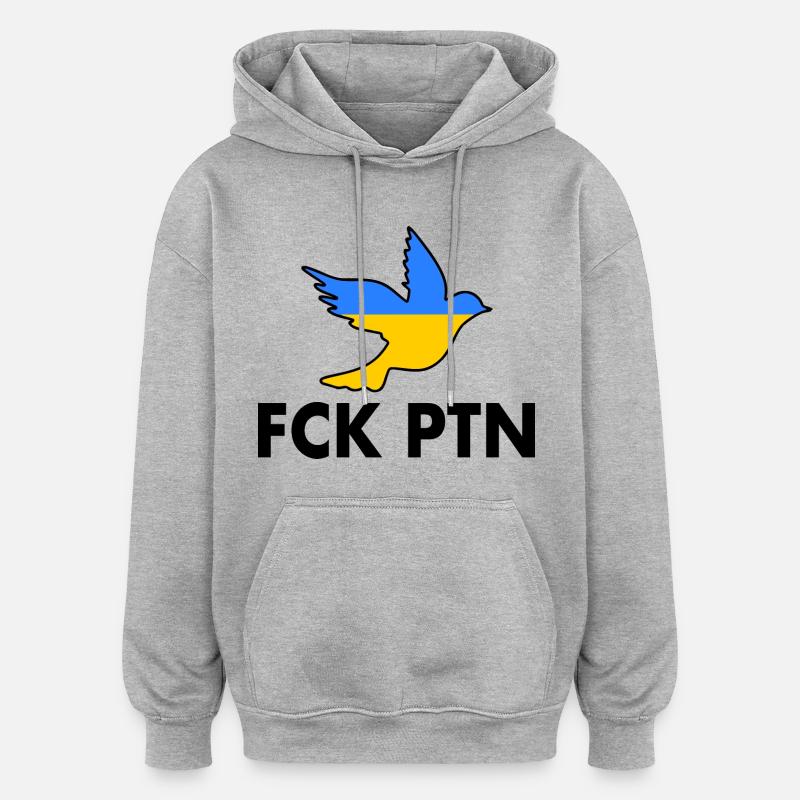 Fck ptn - Sweat à capuche oversize unisexe - gris chiné