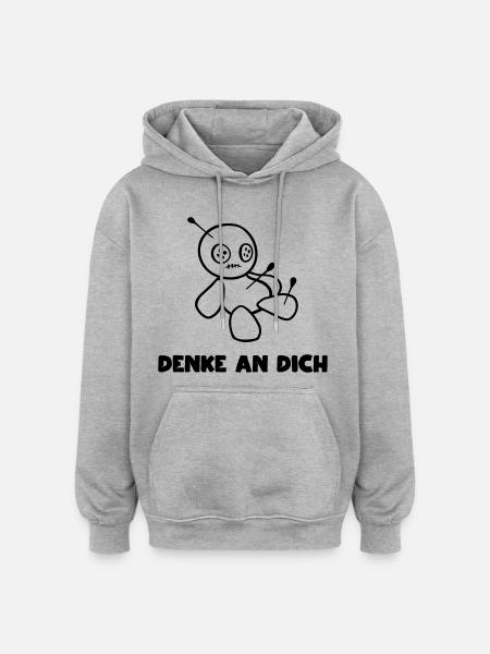 Voodoo Puppe - Oversized Unisex Hoodie - Grau meliert