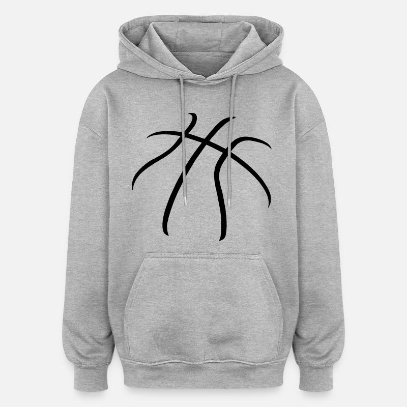 Panier - Sweat à capuche oversize unisexe - gris chiné