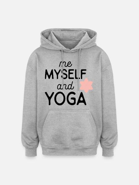 yoga - Oversized Unisex Hoodie - Grau meliert