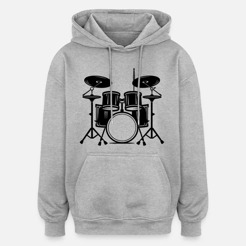 Percussion - Sweat à capuche oversize unisexe - gris chiné