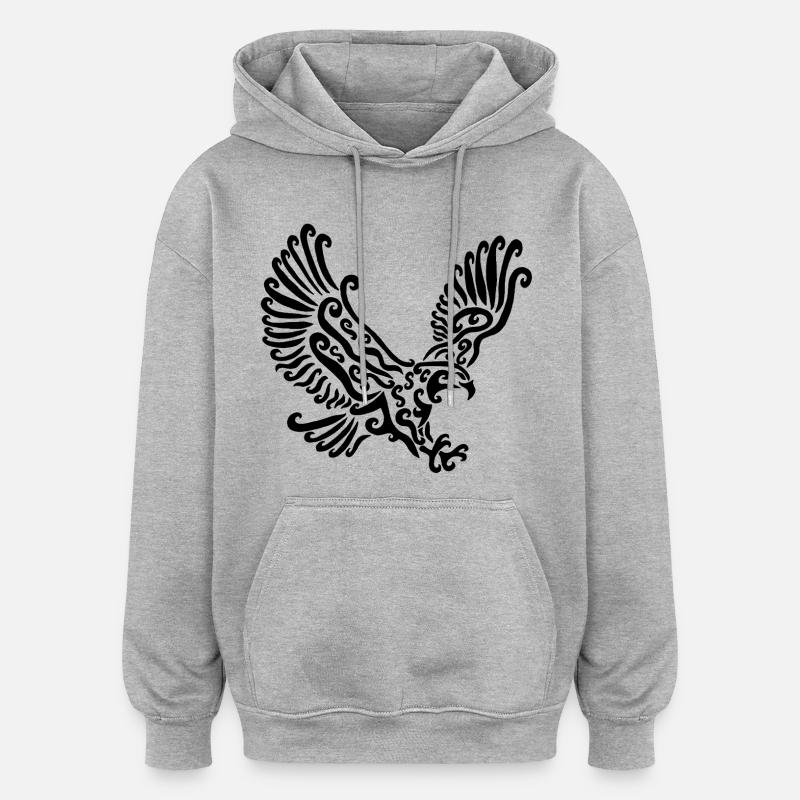 Black Eagle - Oversized Unisex Hoodie - heather grey