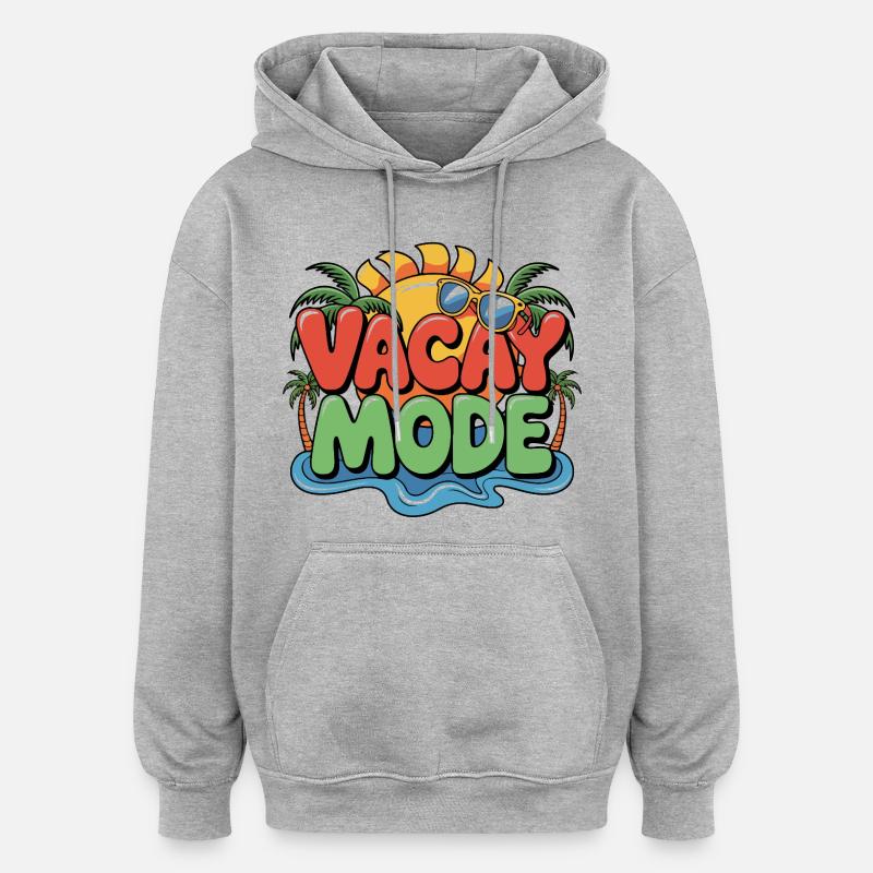 Mode Vacances - Sweat à capuche oversize unisexe - gris chiné