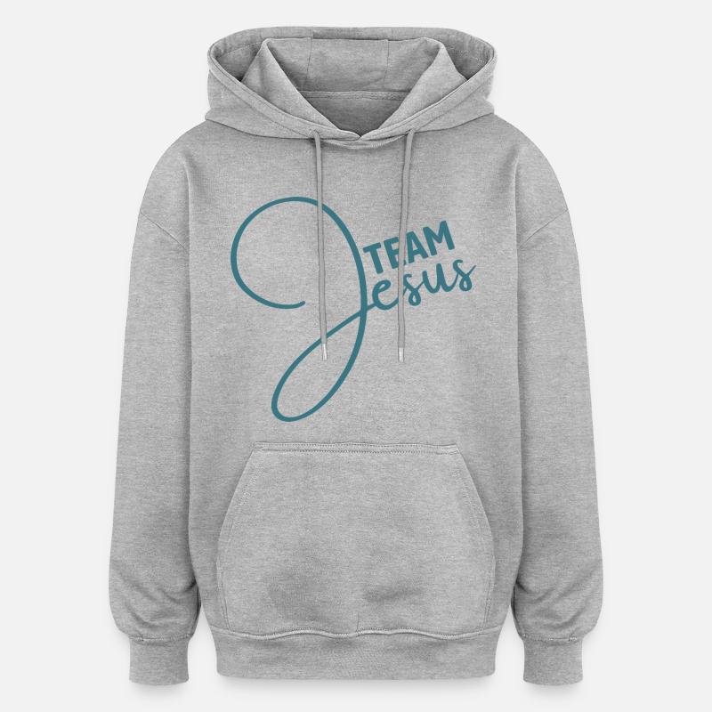 Team Jesus | Glaube | Religion - Oversized Unisex Hoodie - Grau meliert