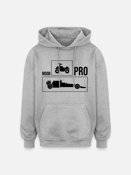 Noob vs Pro Car - Oversized Unisex Hoodie - heather grey