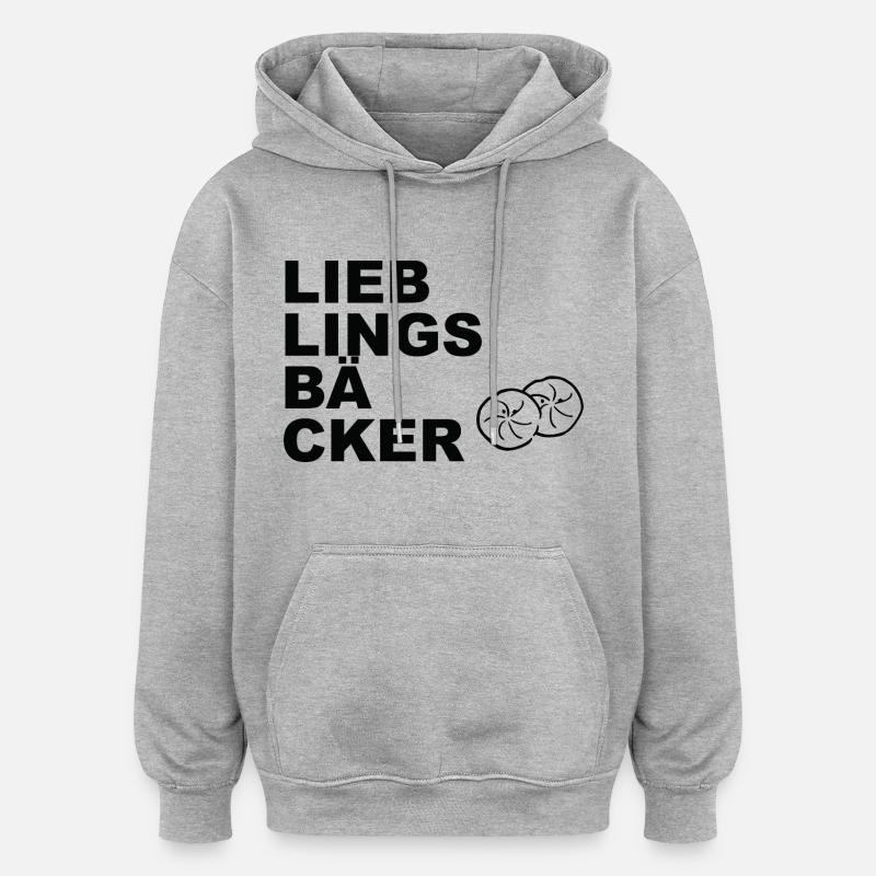 Lieblingsbäcker Brötchen - Oversized Unisex Hoodie - Grau meliert