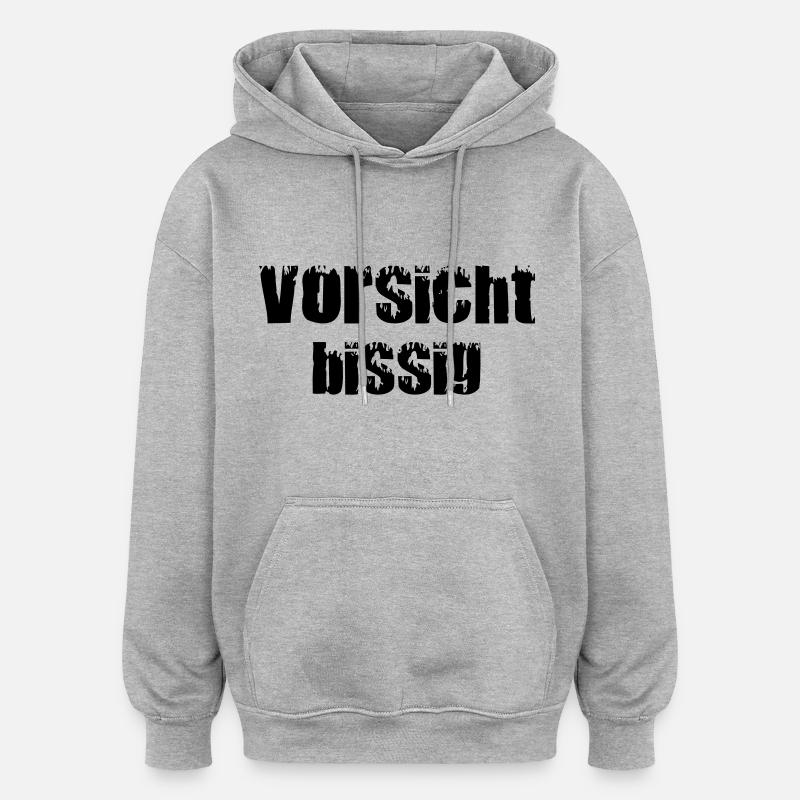 Méfiez-vous du Snappy Black - Sweat à capuche oversize unisexe - gris chiné
