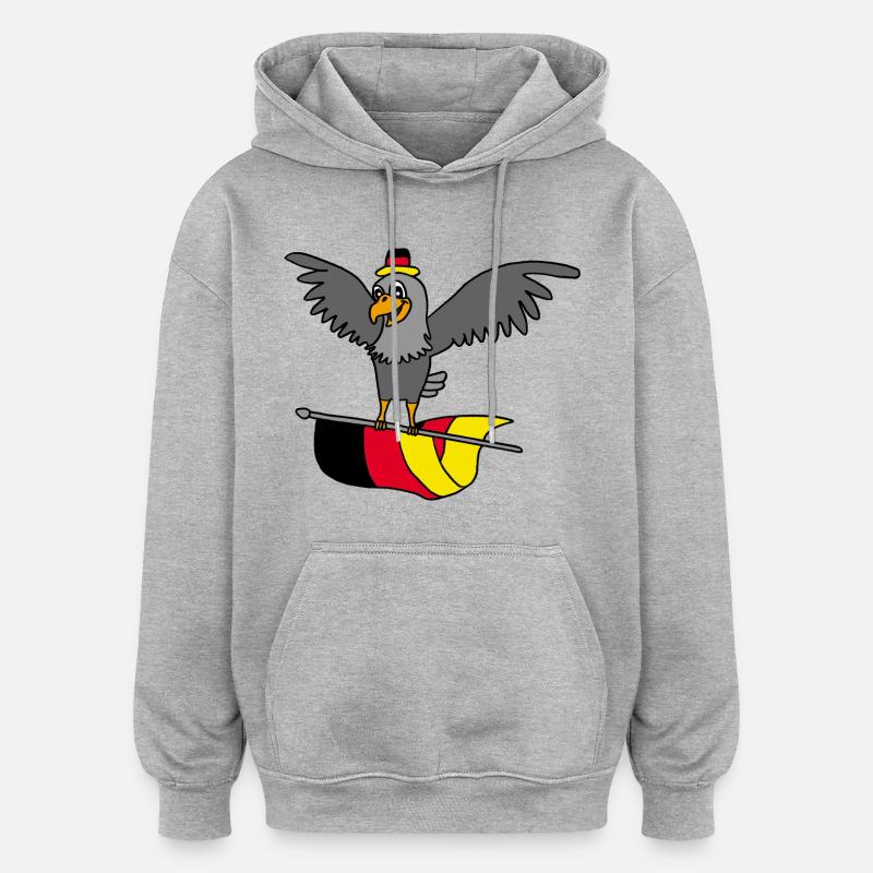 Allemagne Eagle - Sweat à capuche oversize unisexe - gris chiné