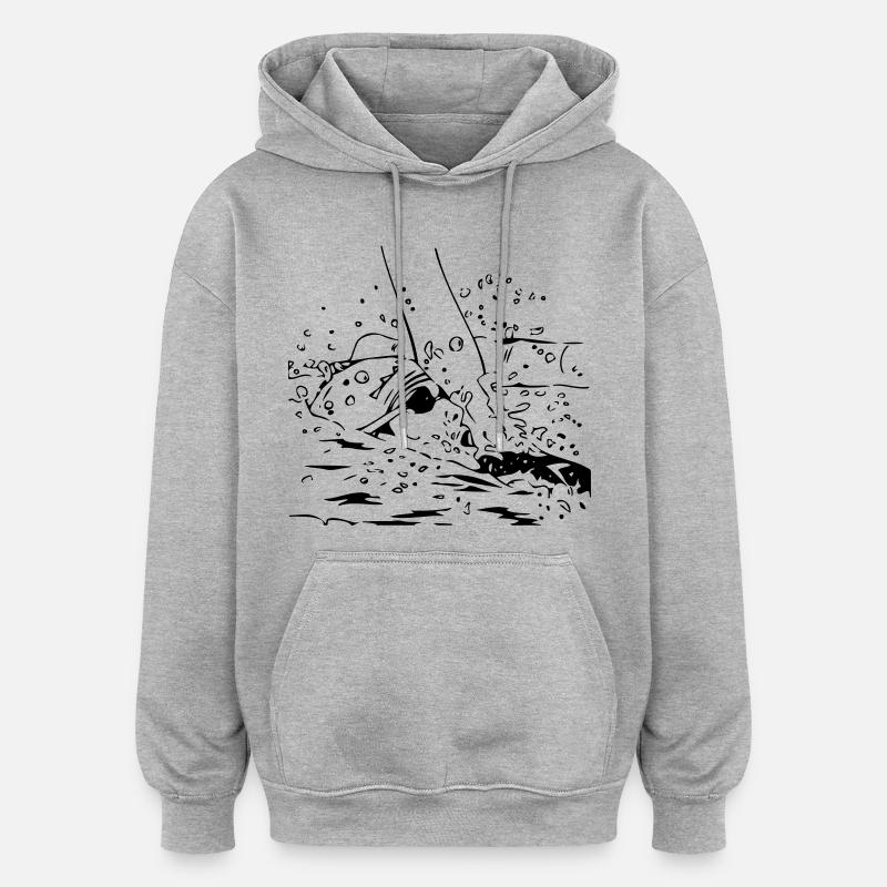 Nageur - Sweat à capuche oversize unisexe - gris chiné