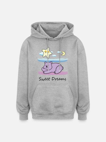 Cute teddy bear - Oversized Unisex Hoodie - heather grey