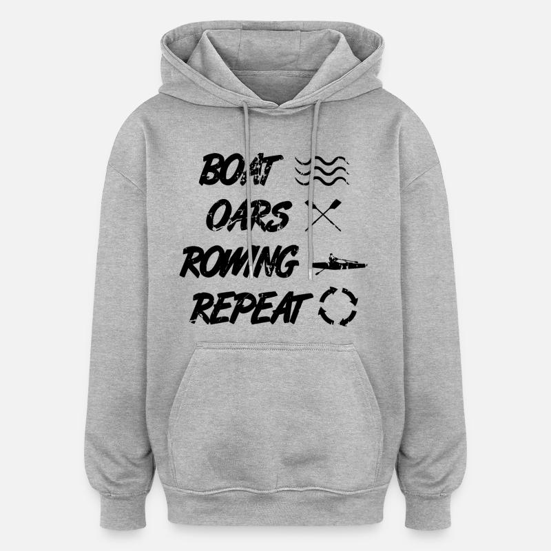 Dicton du rameur - Sweat à capuche oversize unisexe - gris chiné