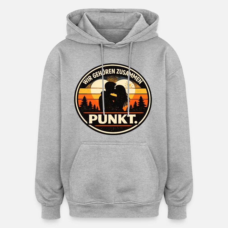 Nous appartenons ensemble - Sweat à capuche oversize unisexe - gris chiné