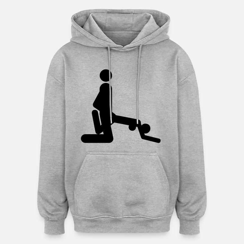 Position de baiser - Sweat à capuche oversize unisexe - gris chiné