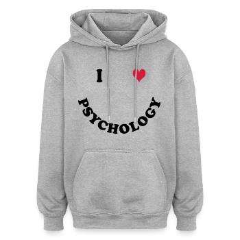 Psychology - Oversized Unisex Hoodie - heather grey - Front - Noah (186cm)