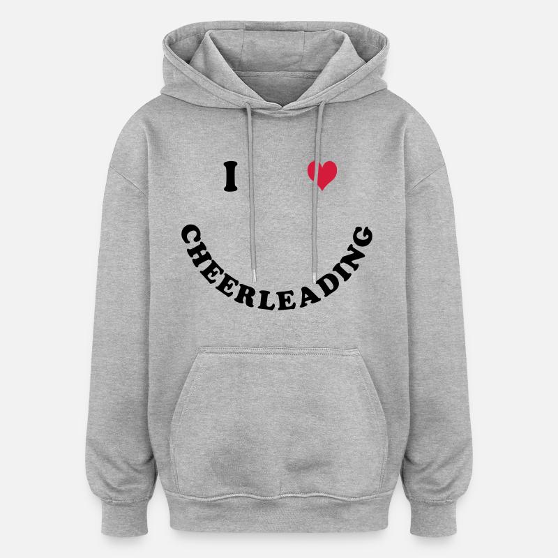 I love Cheerleading - Sweat à capuche oversize unisexe - gris chiné