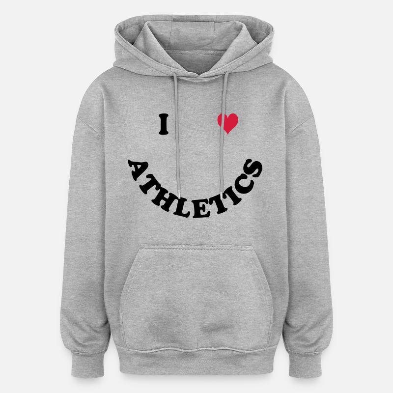 Athlétisme - Sweat à capuche oversize unisexe - gris chiné