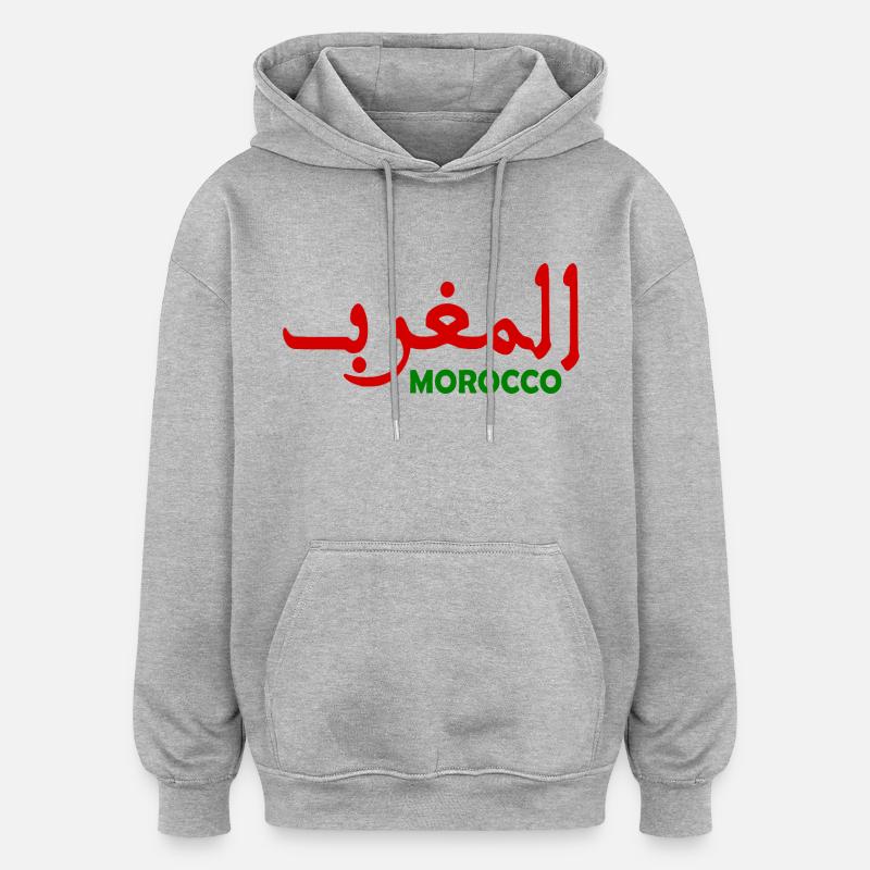 Marokko المغرب - Sweat à capuche oversize unisexe - gris chiné