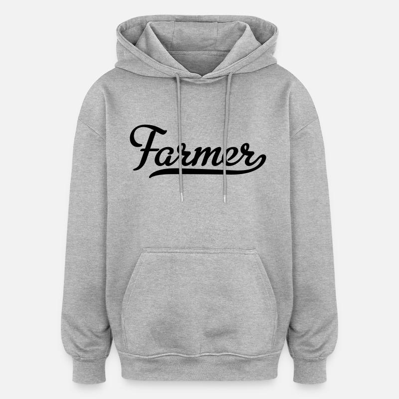 Farmer - Sweat à capuche oversize unisexe - gris chiné